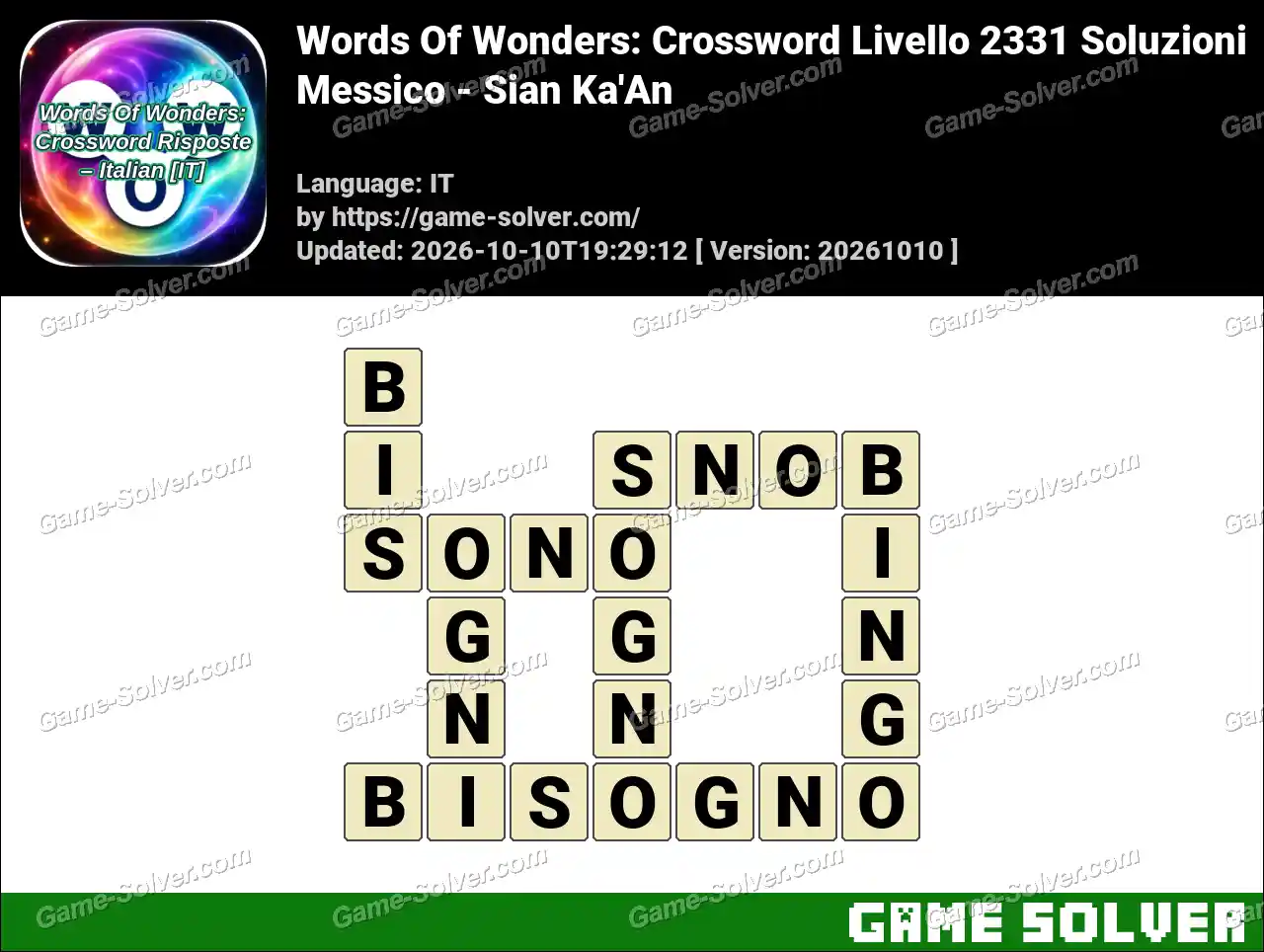 Words Of Wonders: Crossword Livello 2331 Soluzioni – Messico – Sian Ka’An